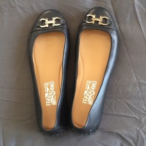 Salvatore Ferragano Navy Flats